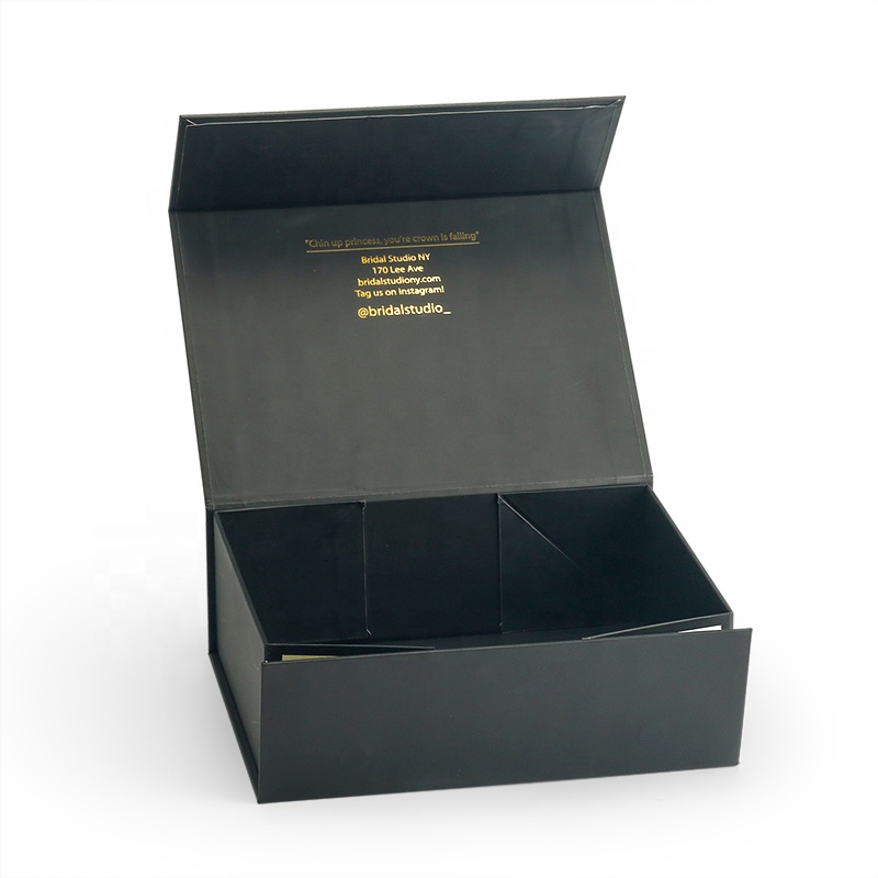 Custom Gold Hot Stamping Rigid Cardboard Book Shaped Folding Gift Box