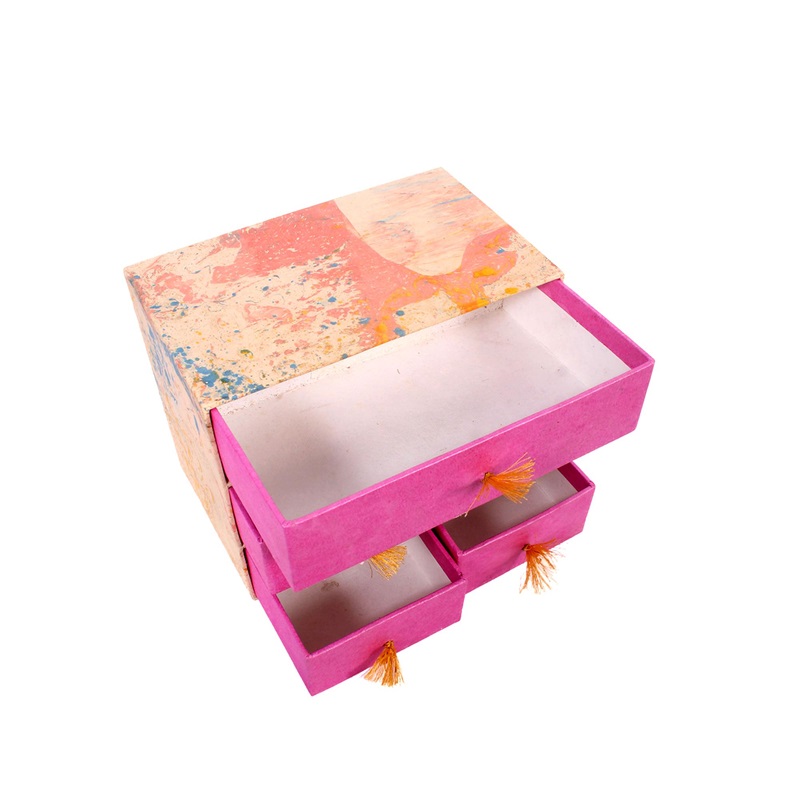 Fancy Gift Packaging Paper Gift High Quality Bulk 5"x5"x3" Design Paper Gift Box Cardboard Printed Pink Color Paper Jewelry Box