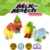 16 Pieces Magnetic Mix Or Match Dinosaurs Toy Play Set