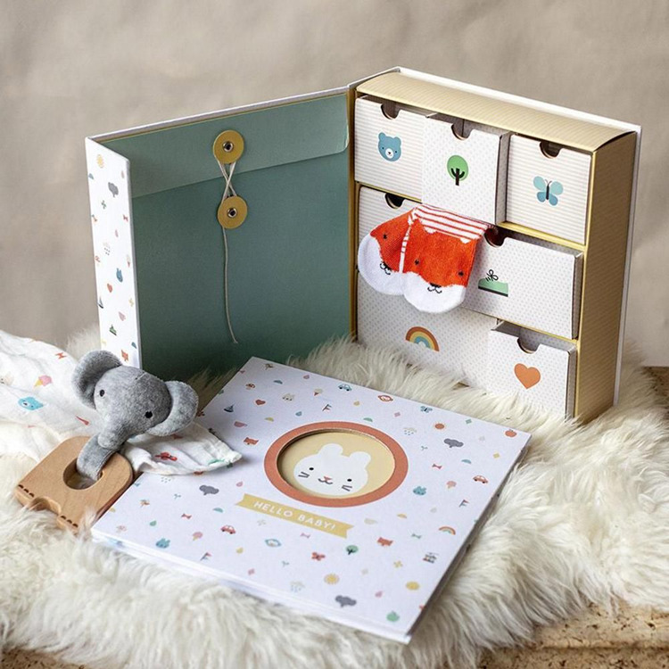 Paper Baby Milestone Gift Set Keepsake Storage Box Memory For Baby