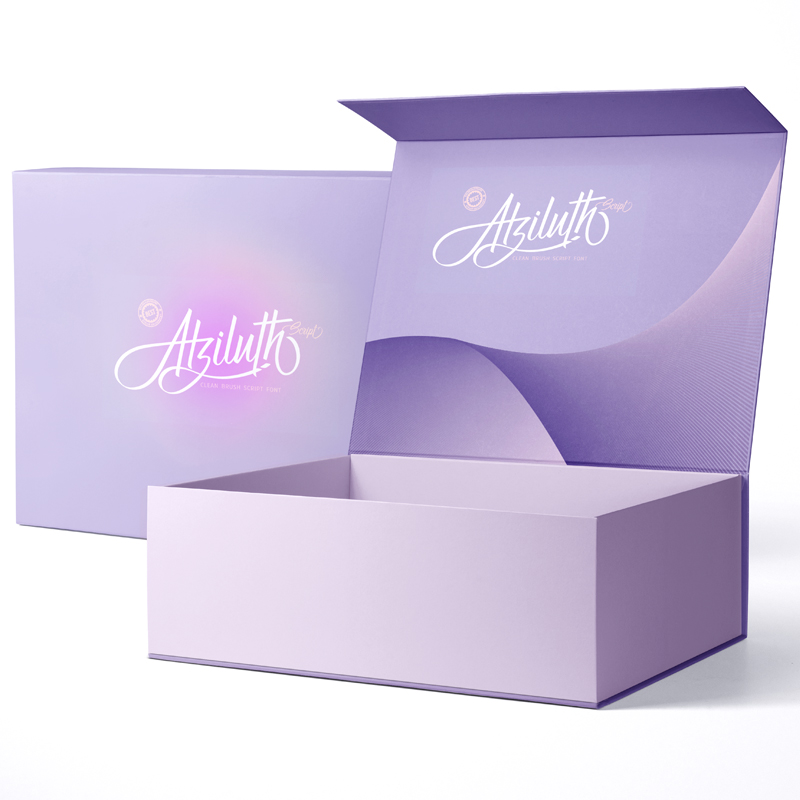 Custom Logo Luxury Matte Rigid Black Magnetic Closure Folding Gift Box