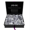 Luxury Black Medium Square Rigid Magnetic Flat Gift Box with Ribbon