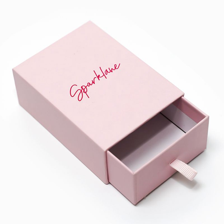 Eco Friendly Custom Logo Printed Hard Rigid Recycle Style Cardboard Jewelry Packaging Sliding Gift Paper Drawer Box