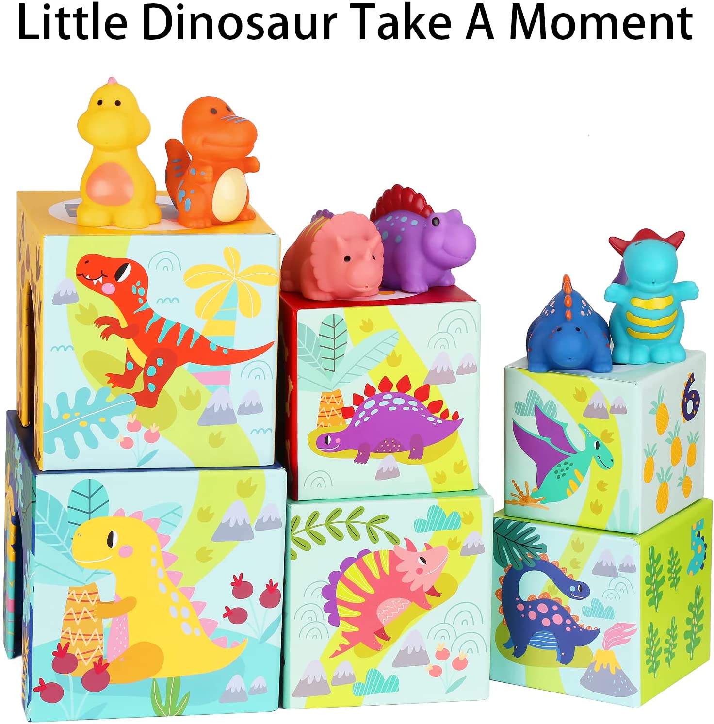 Toddlers And Babies Dinosaur Sorting And Stacking Toys Blocks for 1-3 Kids