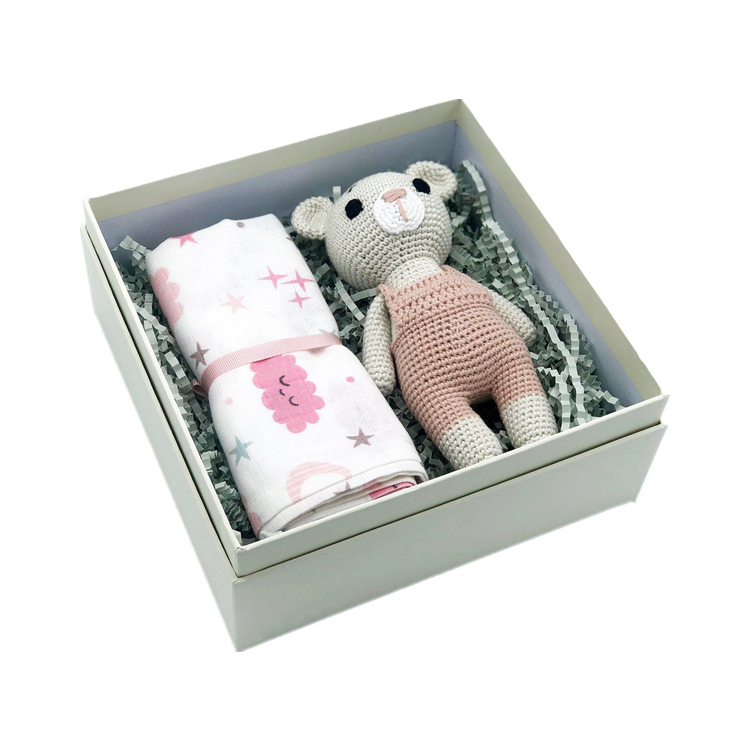 Paper Baby Milestone Gift Set Keepsake Storage Box Memory For Baby