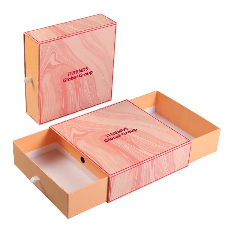 Paper Double Drawer Skincare Pink Cardboard Cosmetic Packaging Box