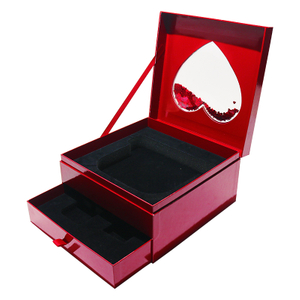 Custom High Quality Valentines Day Heart Drawer Transparent Gift Box Packaging with Window