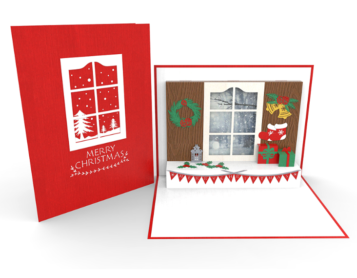 Large 5x7 Inch Assorted with Envelopes Stickers Merry Christmas Greeting Cards