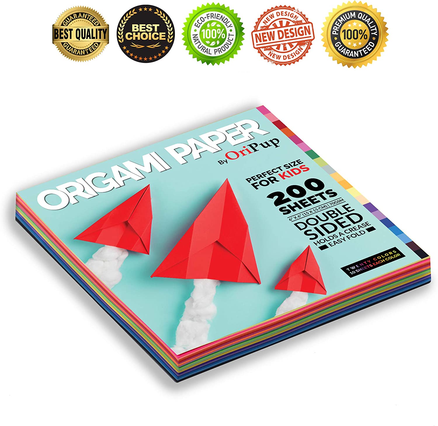 Paper Double Sided 200 Sheets in 20 Colors for Crafts