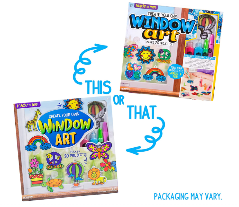 Paint & Create Window Art Worlds Unicorn Kit – DIY Suncatcher Kit for Kids Ages 6+ – Create Your Own Suncatchers & Window Clings, Multi