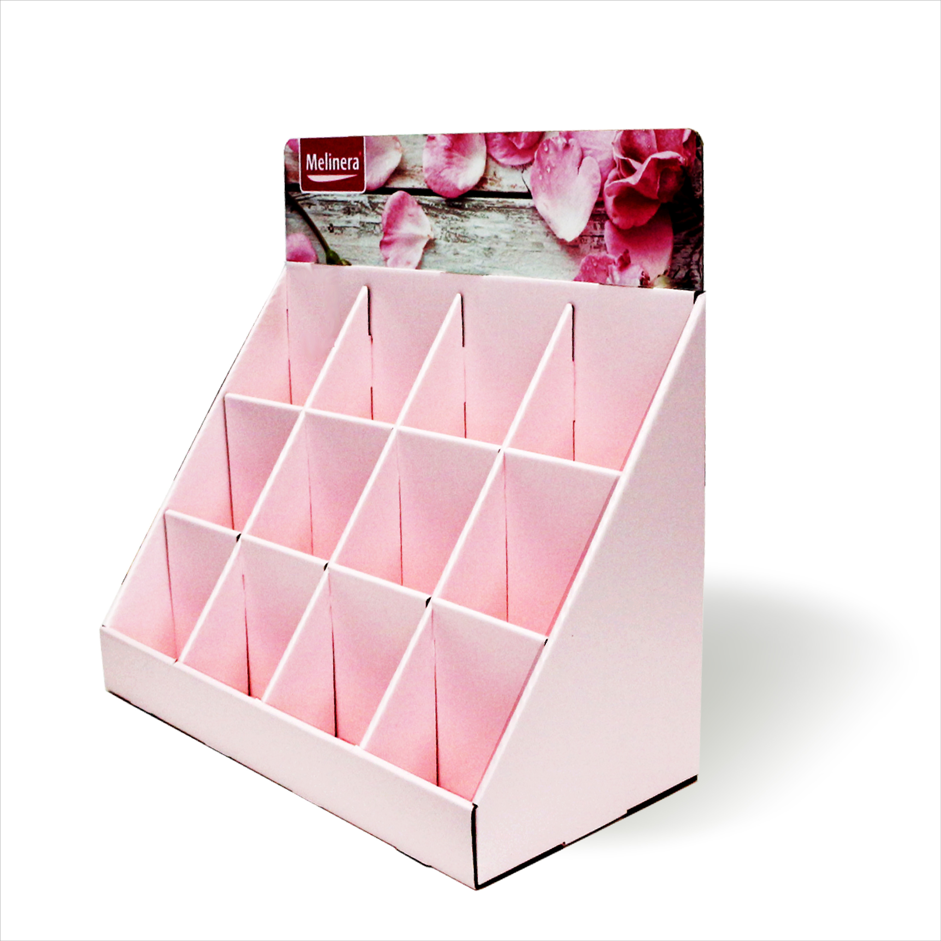 Custom Printed Cosmetic Cardboard Recyclable Display Stand Counter