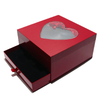 Custom High Quality Valentines Day Heart Drawer Transparent Gift Box Packaging with Window