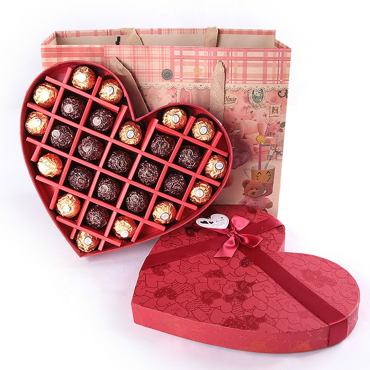 Custom Design Empty Red Heart Shape Chocolate Box