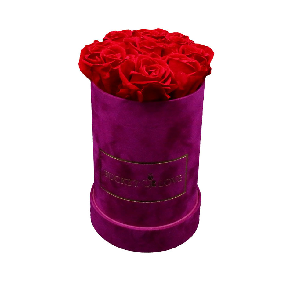 Luxury Round Shaped Velvet Gift Flower Box/Suede Rose Box/Velvet Jewelry Packaging Boxes