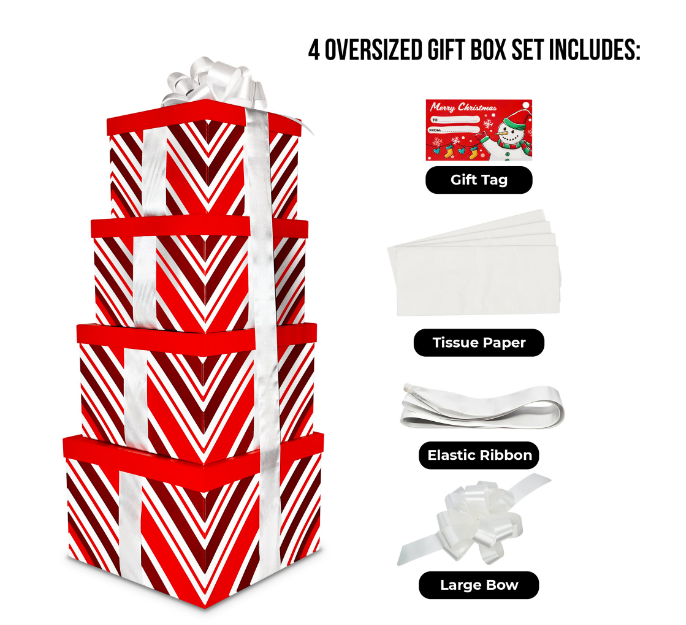 Decorative Christmas Stackable Packaging Box Set